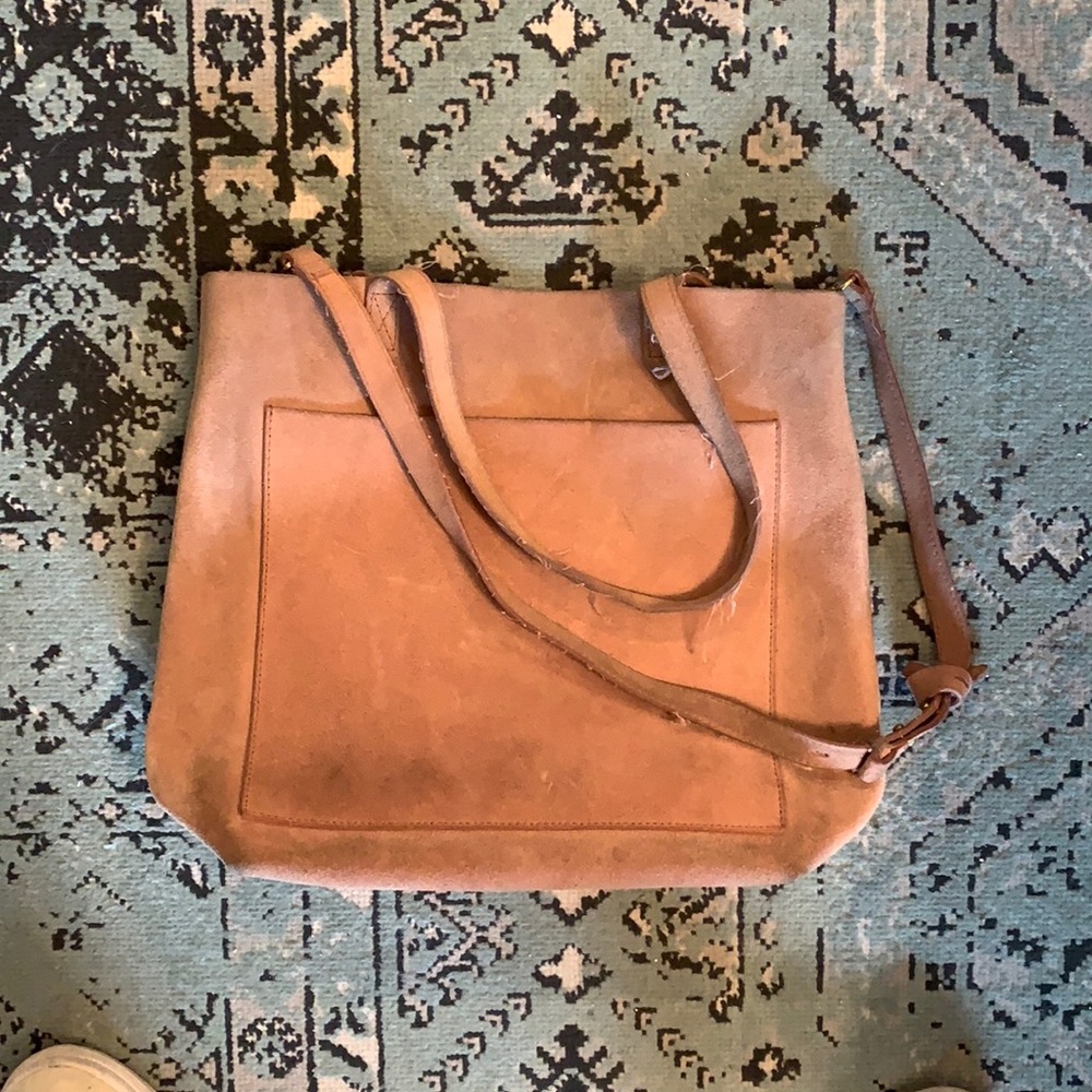 Madewell Pink Suede Transport Tote